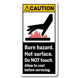 Burn Hazard Hot Surface Do Not Touch Allow To Cool Before Servicing