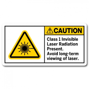 Class 1 Invisible Laser Radiation Present Avoid Long Term Viewing Of Laser