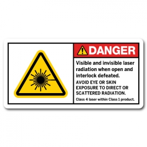 Visible And Invisible Laser Radiation When Open And Interlock Defeated Avoid Eye Or Skin Exposure To Direct Or Scattered Radiation Class 4 Laser Within Class 1 Product