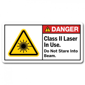 Class 2 Laser In Use Do Not Stare Into Beam