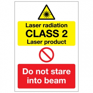 Laser Radiation CLASS 2 Laser Product Do Not Stare Into Beam