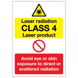 Laser Radiation CLASS 4 Laser Product Avoid Eye Or Skin Exposure To Direct Or Scattered Radiation
