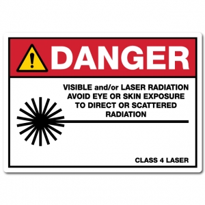 Danger Visible And Or Laser Radiation Avoid Eye Or Skin Exposure To Direct Or Scattered Radiation Class 4 Laser