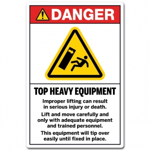 Top Heavy Equipment Improper Lifting Can Result In Serious Injury Or Death
