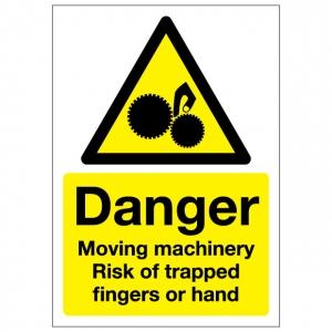 Danger Moving Machinery Risk Of Trapped Fingers Or Hand