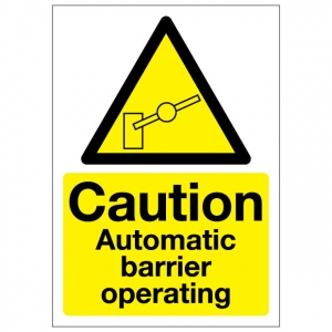 Caution Automatic Barrier Operating