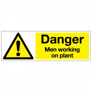 Danger Men Working On Plant
