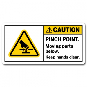 Pinch Point Moving Parts Below Keep Hands Clear