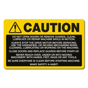 Caution Multiple Machinery Hazards - English