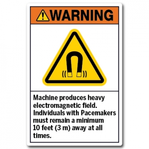 Machine Produces Heavy Electromagnetic Field Individuals With Pacemakers Must Remain A Minimum 10 Feet (3 M) Away At All Times