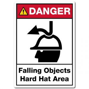 Danger Falling Objects Hard Hat Area