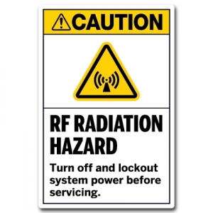 RF Radiation Hazard Turn Off And Lockout System Power Before Servicing