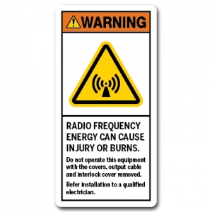 Radio Frequency Energy Can Cause Injury Or Burns Do Not Operate This Equipment With The Covers