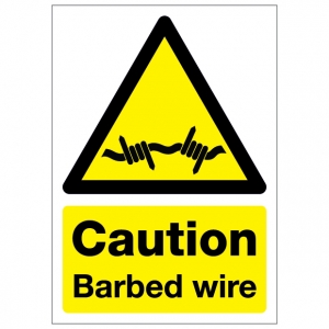 Caution Barbed Wire