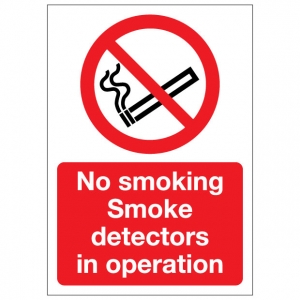 No Smoking Smoke Detectors In Operation