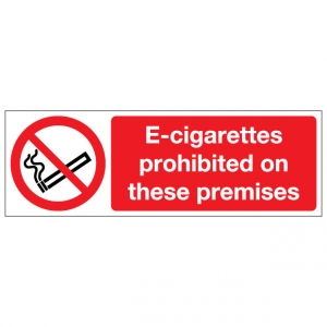 E Cigarettes Prohibited On These Premises