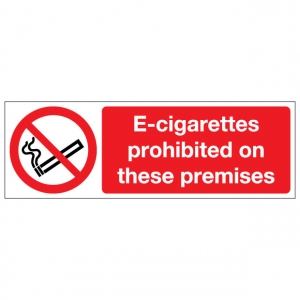 E Cigarettes Prohibited On These Premises