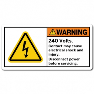 240 Volts Contact May Cause Electrical Shock And Injury Disconnect Power Before Servicing